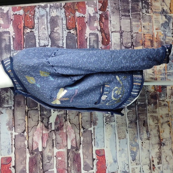 Vintage Icelandic Design Butterfly/Flowers Cardigan Sweater/Jacket - Picture 6 of 12